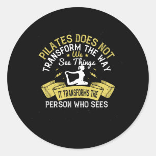Pegatina Redonda Pilates Transforma A La Persona Que Ve