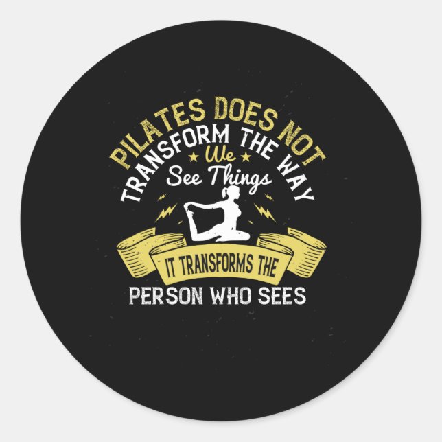 Pegatina Redonda Pilates Transforma A La Persona Que Ve (Anverso)