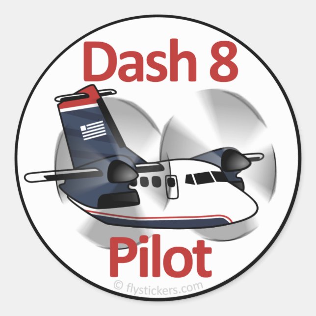 Pegatina Redonda Piloto Dash 8 (USAir Express) (Anverso)