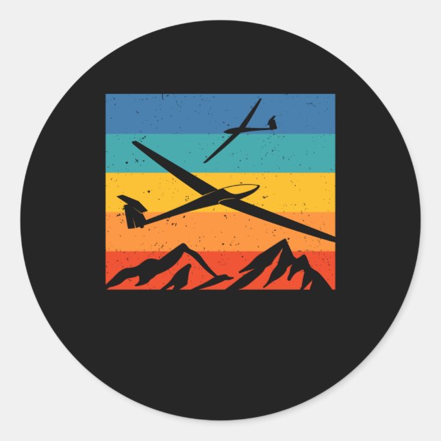 Pegatina Redonda Piloto de destello de planeador (Anverso)