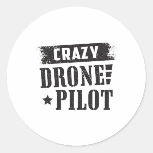 Pegatina Redonda Piloto de drones Quadcopter Drones FPV regalo dive