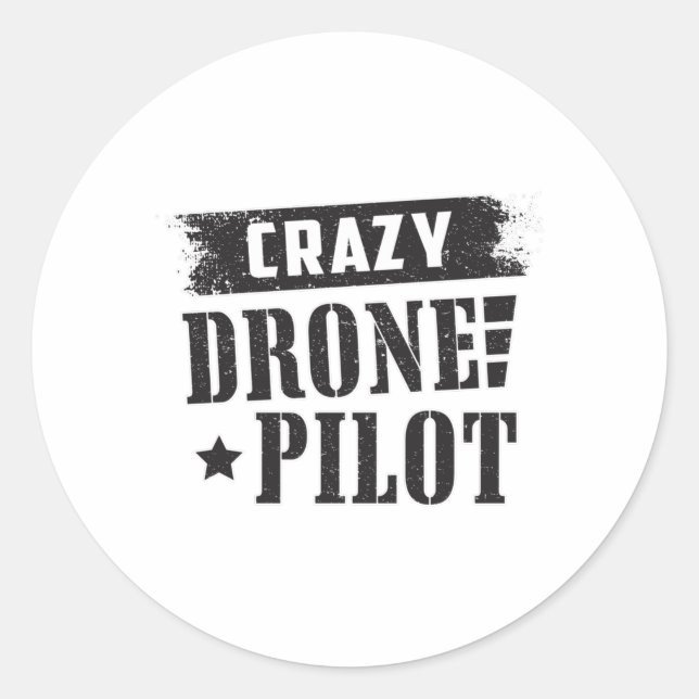 Pegatina Redonda Piloto de drones Quadcopter Drones FPV regalo dive (Anverso)