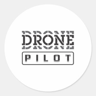 Pegatina Redonda Piloto de drones Quadcopter FPV Drones divertida i