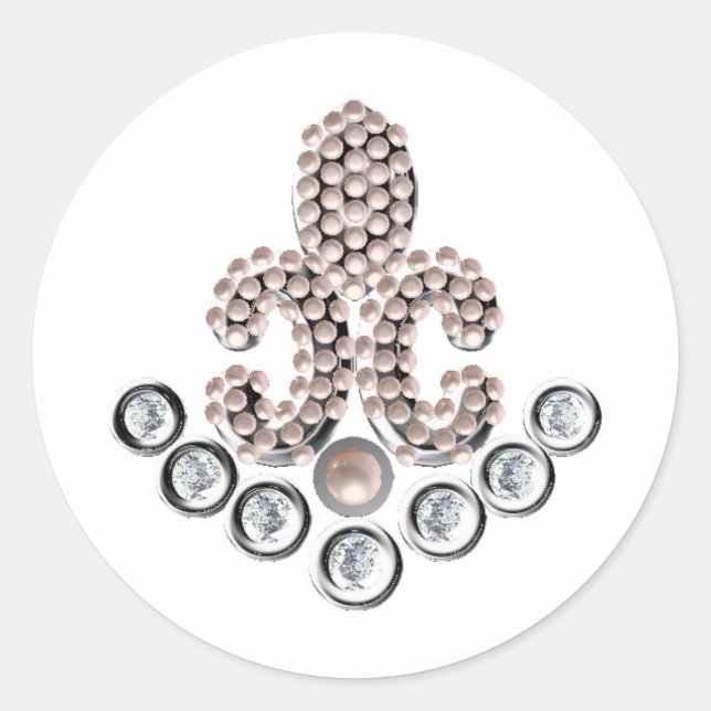 Pegatina Redonda Piloto de Fleur De Lis (Anverso)