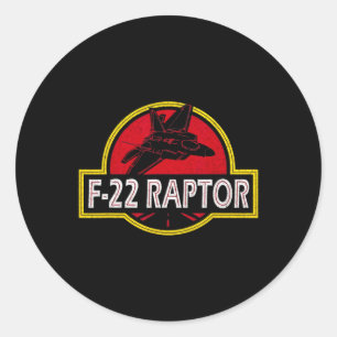 Pegatina Redonda Piloto del avión de combate F22 Raptor 4 de julio 