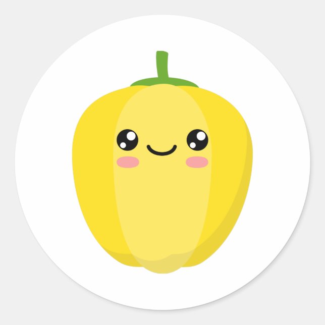 Pegatina Redonda Pimienta amarilla (Anverso)