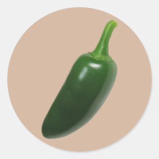 Pegatina Redonda Pimienta divertida y picante Jalapeno