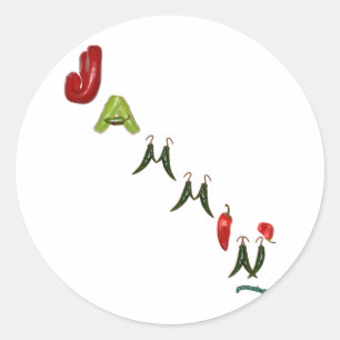 Pegatina Redonda Pimientas de chile de Jammin