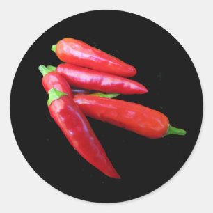 Pegatina Redonda Pimientas del chile picante