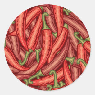 Pegatina Redonda Pimientos de chile