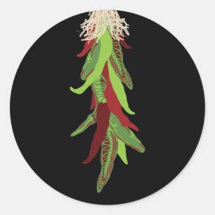 Pegatina Redonda pimientos de chile verde