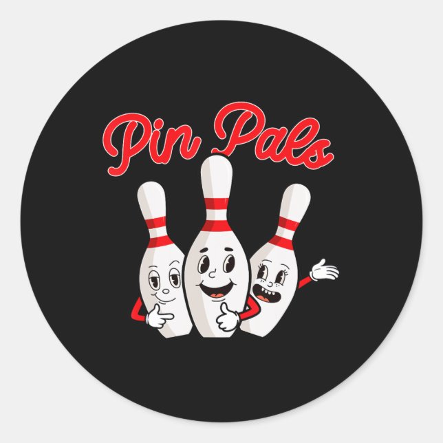 Pegatina Redonda Pin Pals - Bowler (Anverso)