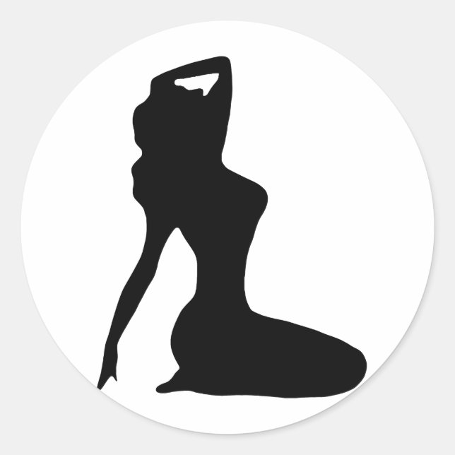 Pegatina Redonda Pin Ups (Anverso)