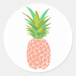 Pegatina Redonda Piña + Blanco