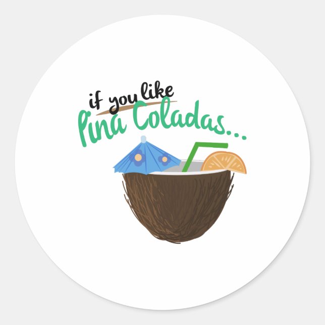 Pegatina Redonda Pina Colada (Anverso)