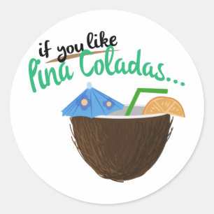 Pegatina Redonda Pina Colada