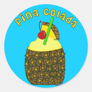 Pegatina Redonda Pina Colada