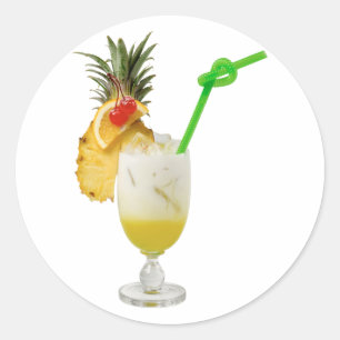 Pegatina Redonda Pina Colada