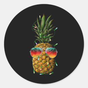 Pegatina Redonda Piña Navidad En Julio Piña Navidad