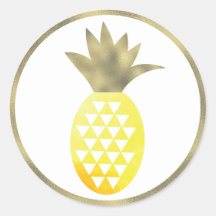 Piña Tropical Acuarela Simulado Foil Pina