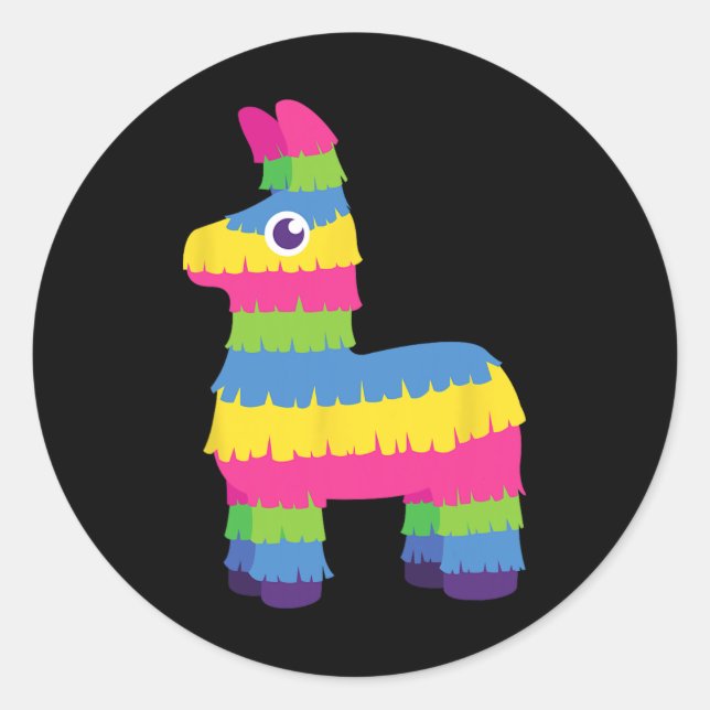 Pegatina Redonda Pinata llama Cinco De Mayo (Anverso)
