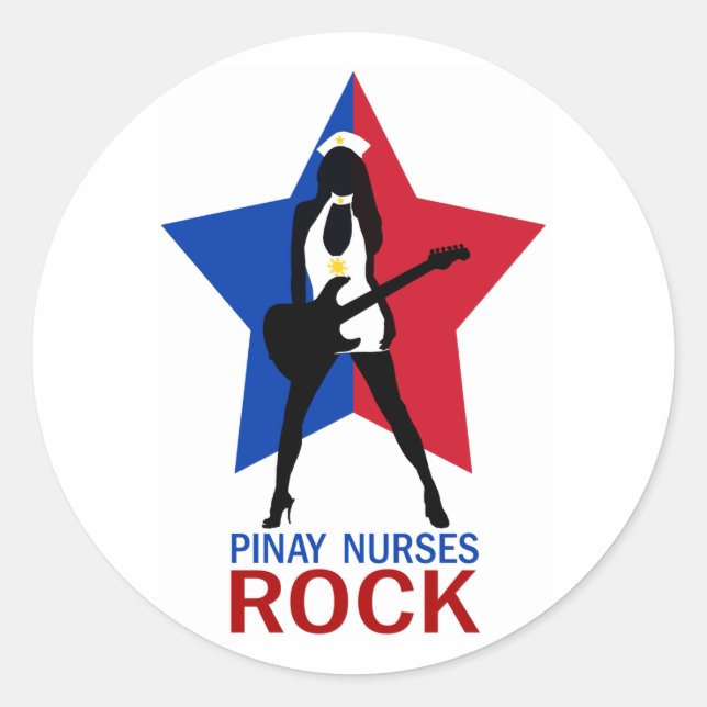 Pegatina Redonda Pinay Nurses Rock (Anverso)