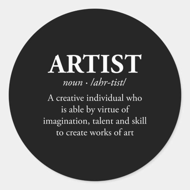 Pegatina Redonda Pincel de definición moderna (Anverso)