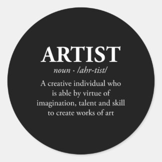 Pegatina Redonda Pincel de definición moderna