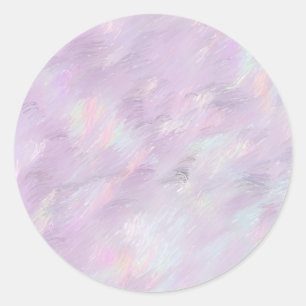Pegatina Redonda Pincel púrpura Strokes Pastel Personalizado Trendy