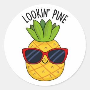 Pegatina Redonda Pine Funny Pineapple Pun