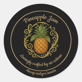 Pegatina Redonda Pineapple Glow – Artisan Jam Label