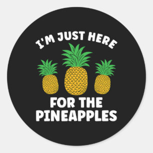 Pegatina Redonda Pineapple Lover Hawai Fruit Pineapple Hawaiian Me