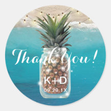 Pineapple Mason Jar Beach Wedding Gracias
