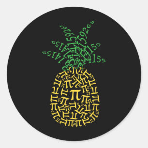 Pegatina Redonda Pineapple Math Pi Day Mathematics Teachate Geek Ne
