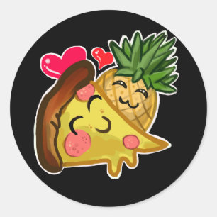 Pegatina Redonda Pineapple Pizza Love