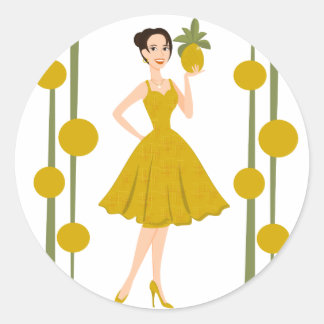 Pegatina Redonda Pineapple She