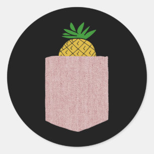 Pegatina Redonda Pineapple Shirt Pineapple Fruit Gift Pocket Pineap