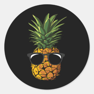 Pegatina Redonda Pineapple Sungles T Shirt Aloha Bebe Hawaiian H
