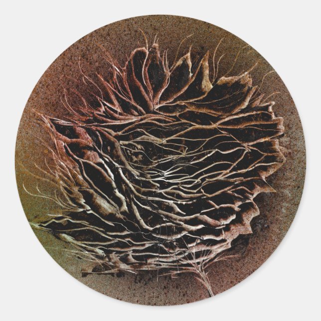 Pegatina Redonda Pinecone Pick in Brown (Anverso)