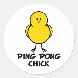 Pegatina Redonda Ping Pong Chick
