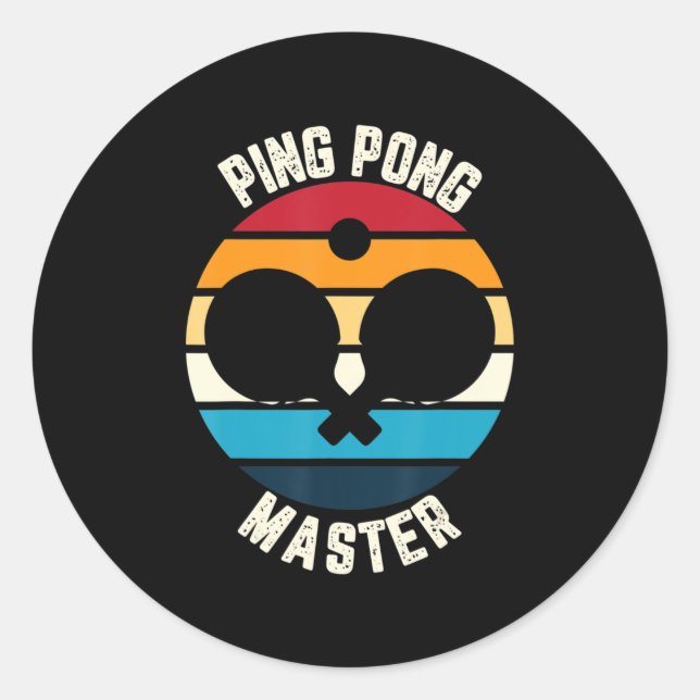 Pegatina Redonda Ping Pong Master Table Tennis  (Anverso)