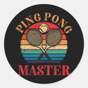 Pegatina Redonda Ping Pong Master Table Tennis Paddle