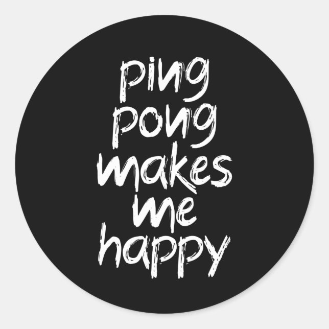 Pegatina Redonda ping pong me hace feliz (Anverso)