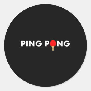 Pegatina Redonda Ping Pong Paddle para el tenis de mesa