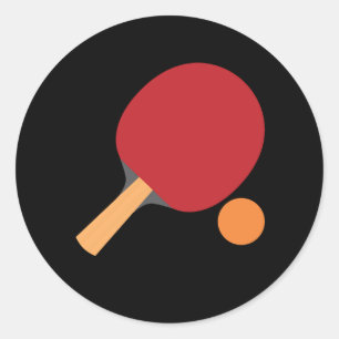 Pegatina Redonda Ping Pong Paddles Funny Mesa Tenis Deportes