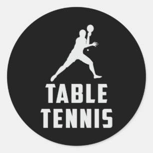 Pegatina Redonda Ping Pong Table Tennis Paddle Player Divertido reg