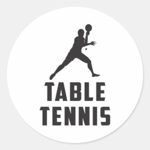 Pegatina Redonda Ping Pong Table Tennis Paddle Player Gift Idea