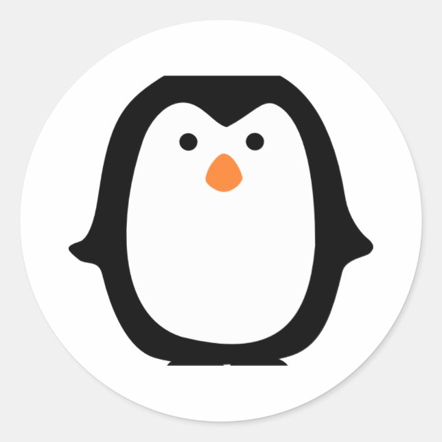 Pegatina Redonda Pinguim (Anverso)