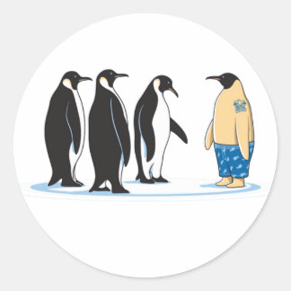 Pegatina Redonda Pinguim