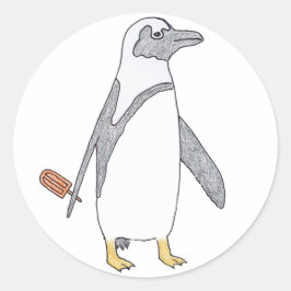 Pegatina Redonda pingüino